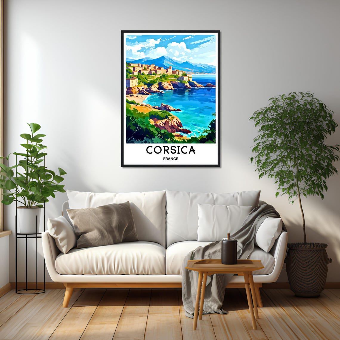 Corsica Travel Print Corsica Poster French Art Print France Lover Gift Wall Hanging Art Home Office Desk Decor Corsica Island Illustration - Image 2