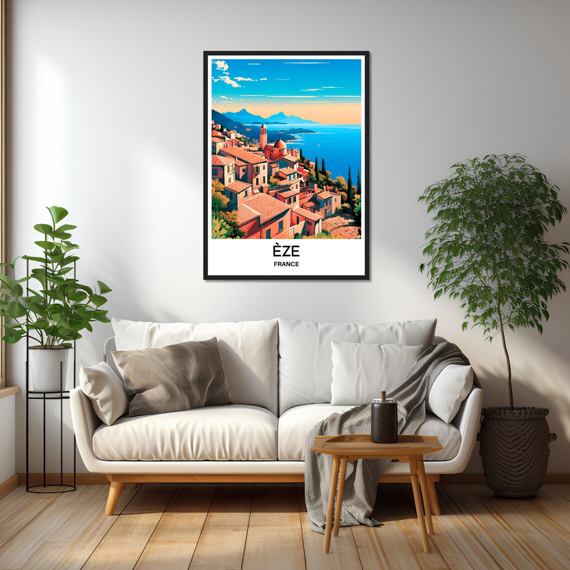Eze France Medieval Hilltop Village French Riviera Coast Travel Poster - Image 2