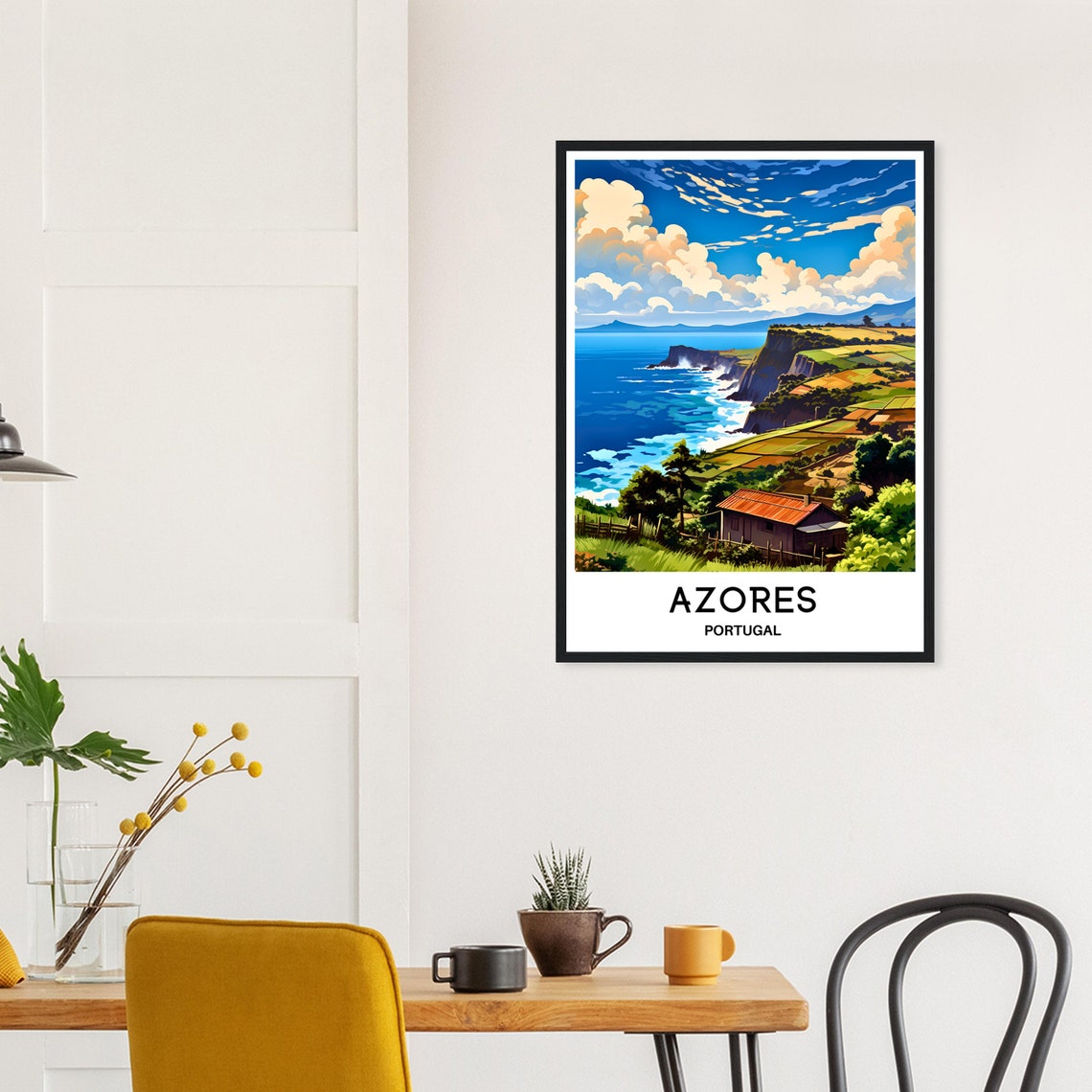 Azores Travel Poster Azores Travel Print Azores Island Print Azores Travel Gift Azores Wall Art Azores Painting Azores Portugal Print Azores - Image 2