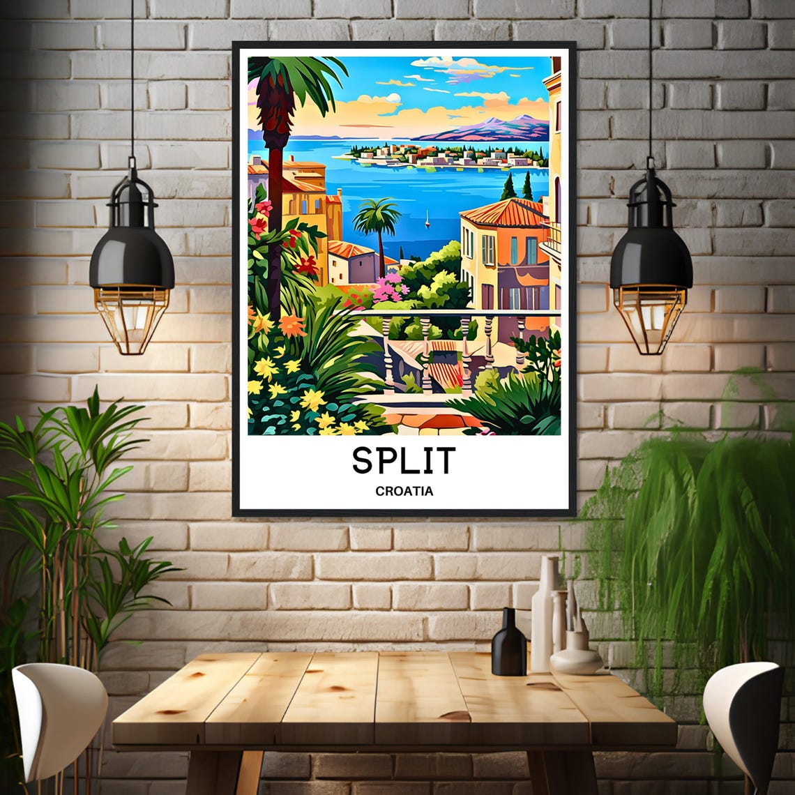 Split Croatia Bay View Overlooking the Adriatic Sea Travel Poster - Image 3