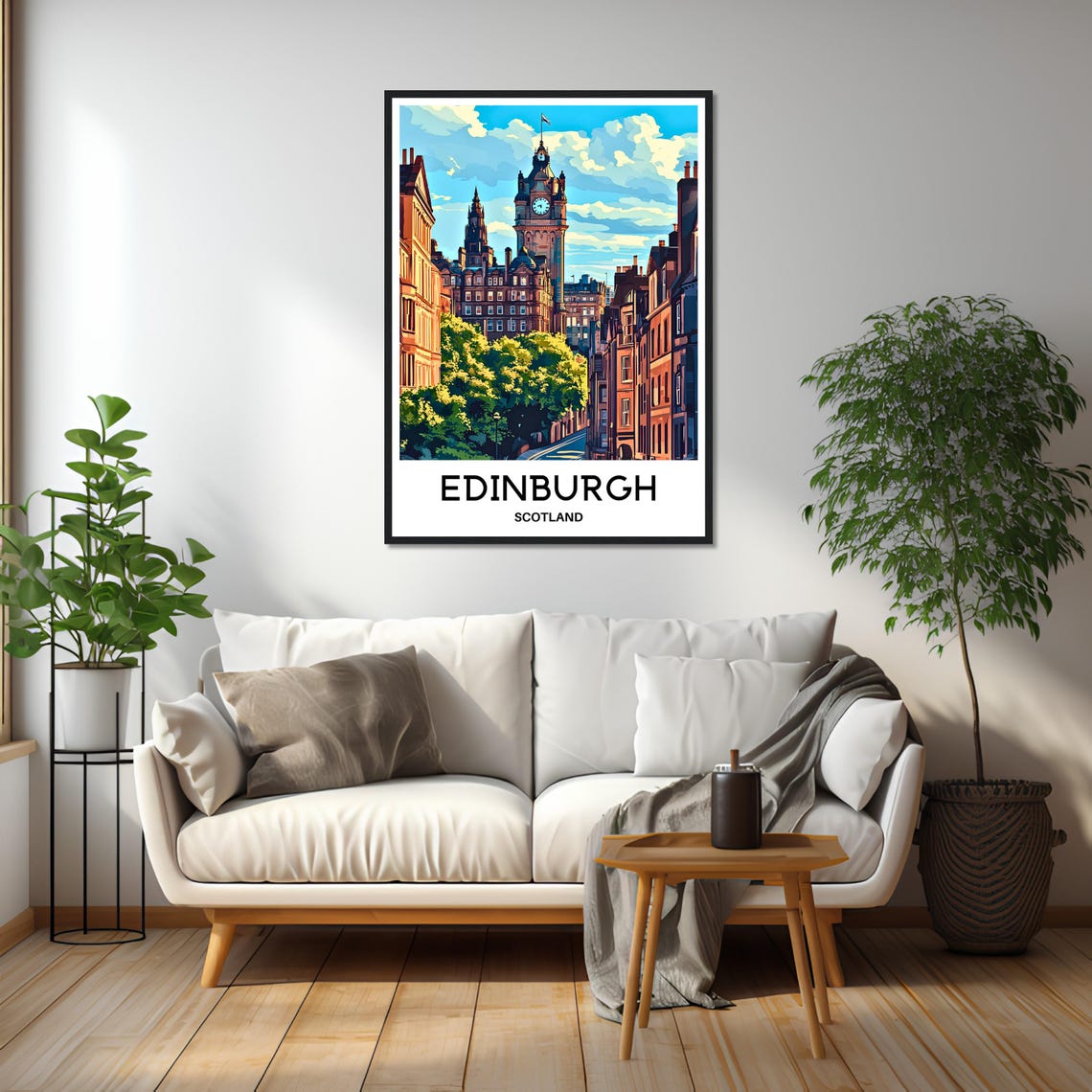 Edinburgh Scotland Old Town and Balmoral Clock Tower City Poster - Image 2