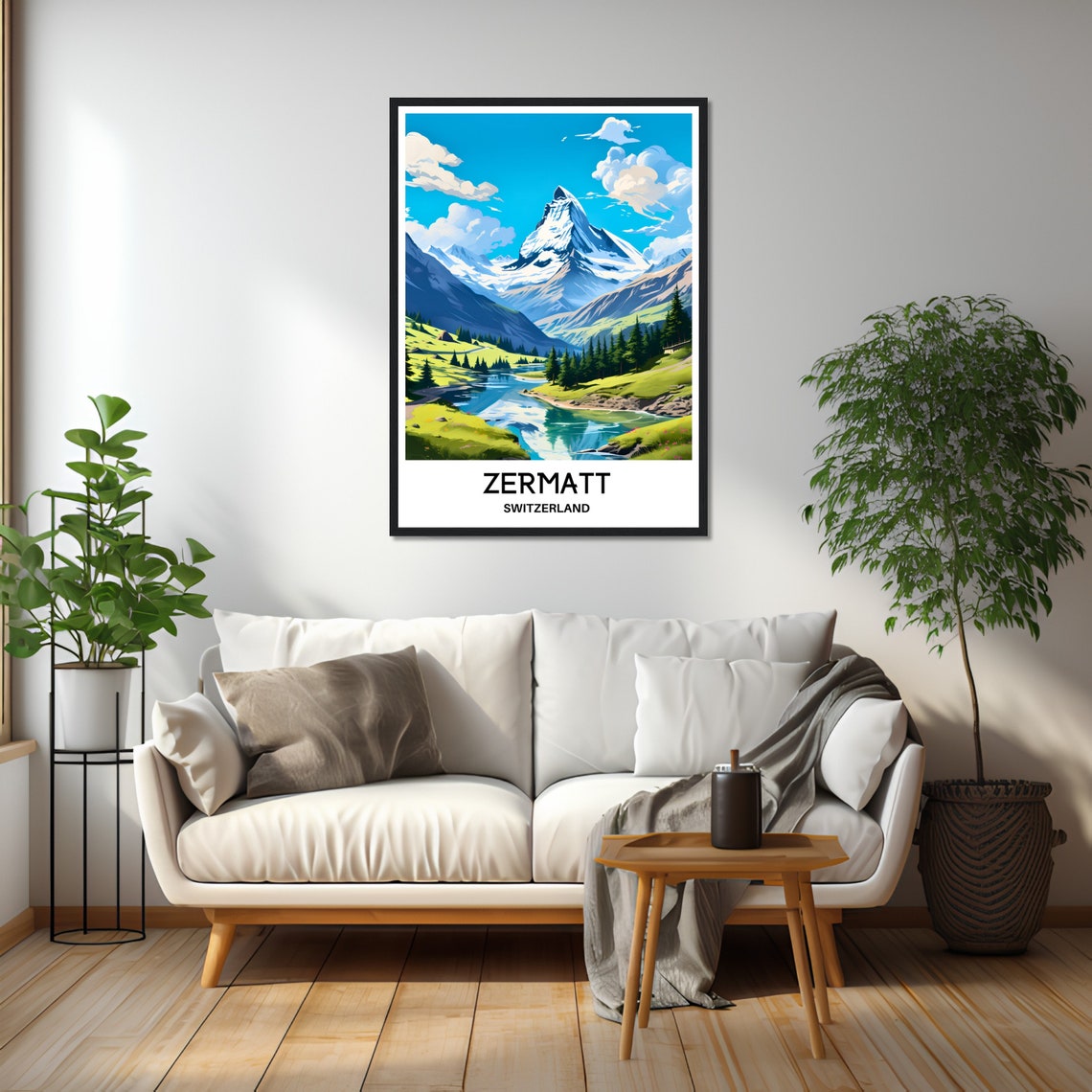 Zermatt Switzerland Matterhorn Snow Peak Blue Alpine Lake Poster - Image 2