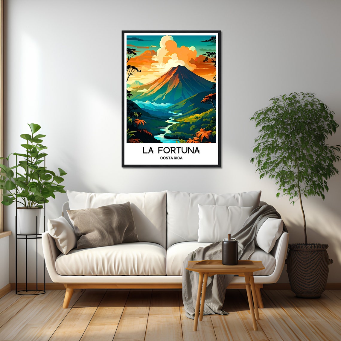 La Fortuna Travel Print La Fortuna Poster Costa Rican Art Print Costa Rica Lover Gift Wall Hanging Art Home Decor La Fortuna Illustration - Image 2