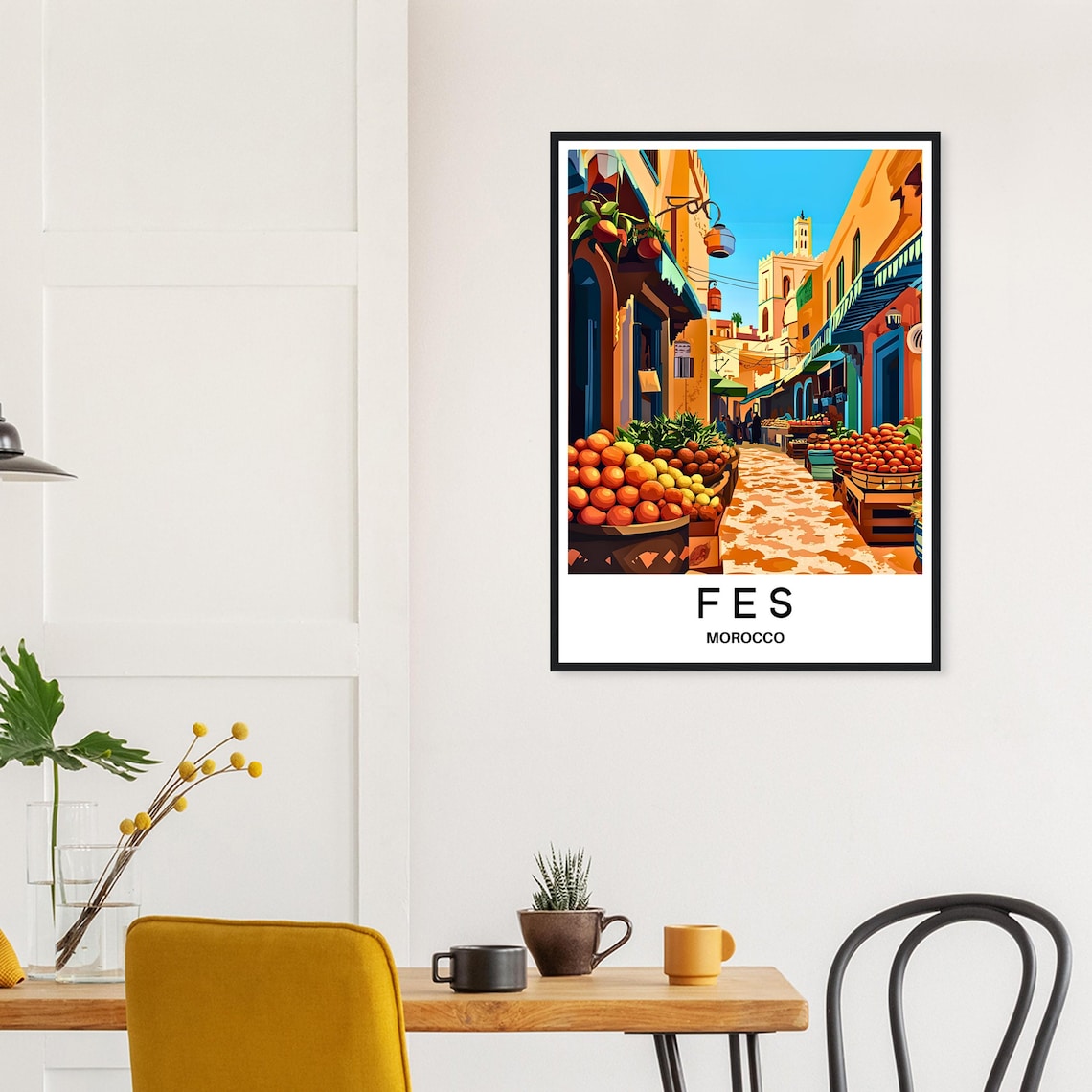 Fes Morocco Orange Market Street Medina Travel Souvenir Poster - Image 3