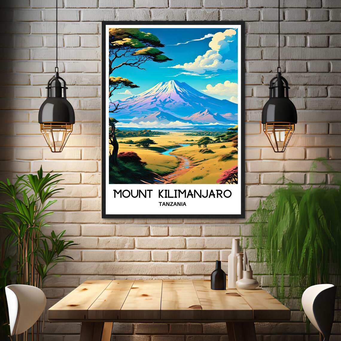 Mount Kilimanjaro Tanzania African Snow Peak Savanna Travel Poster - Image 3