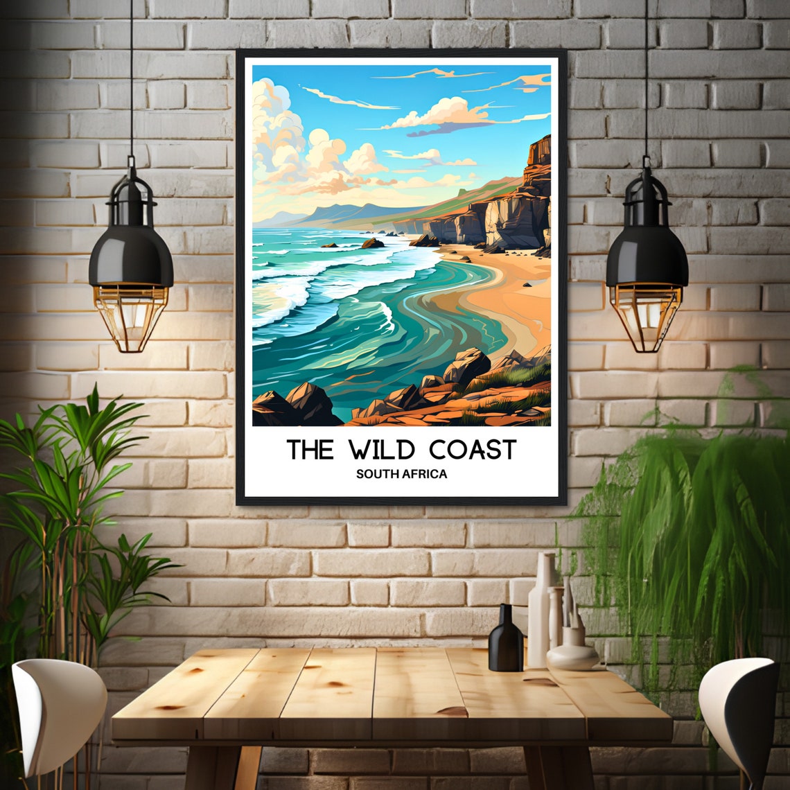 The Wild Coast South Africa Dramatic Rocky Shoreline Travel Poster - Image 3