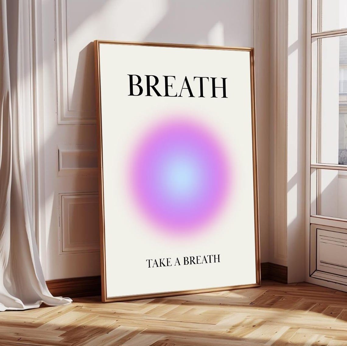 Breath Take A Breath Purple Aura Spiritual Affirmation Poster