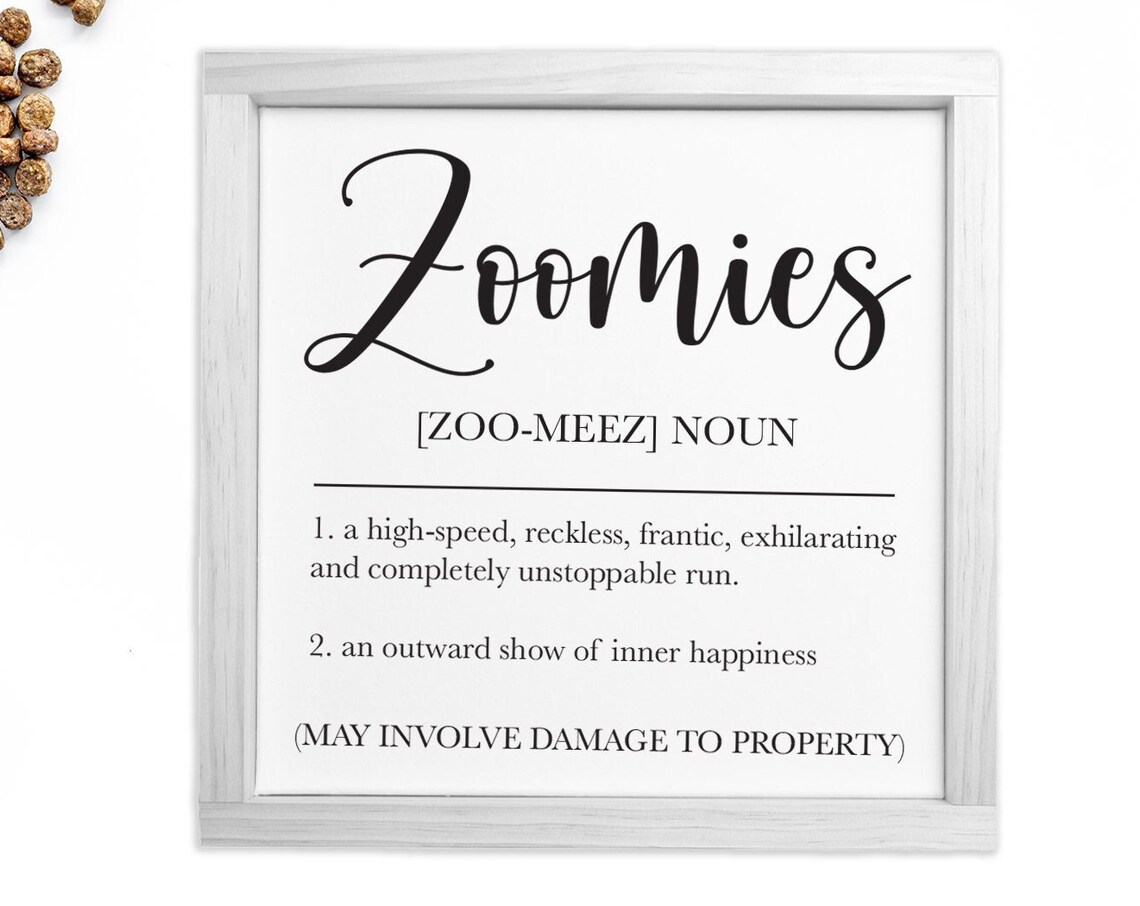 Zoomies Pet Definition Art Print, Farmhouse Humor