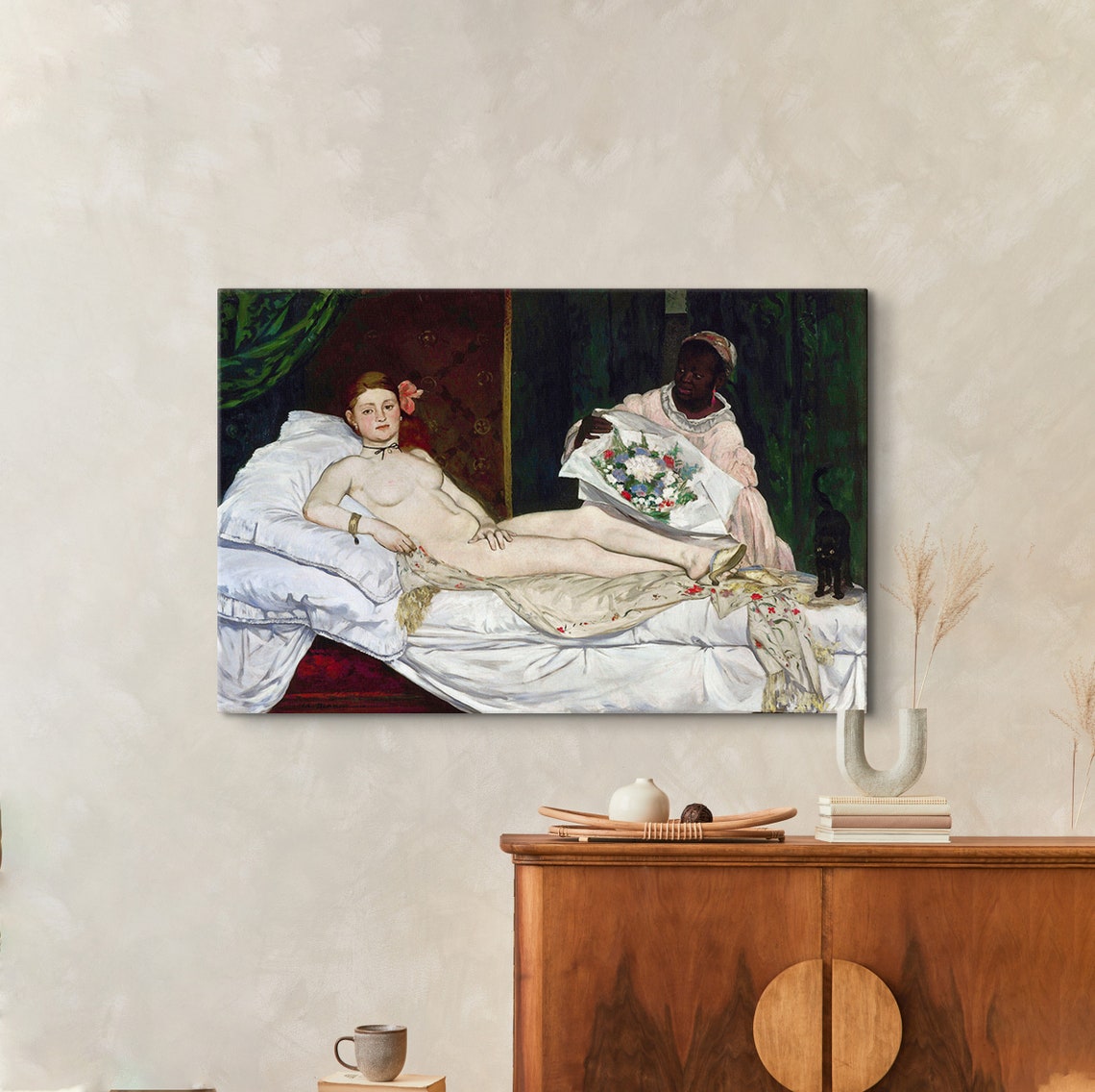Douard Manet Olympia Reproduction Art Monet Classic Wall Art Modern Art Impressionism Painting Ready To Hang Framed Print - Image 2