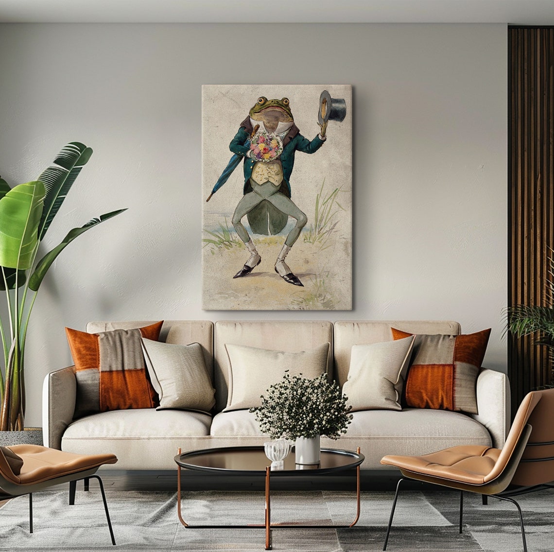 Dapper Frog Gentleman In Tuxedo Top Hat Bouquet Vintage Poster - Image 3