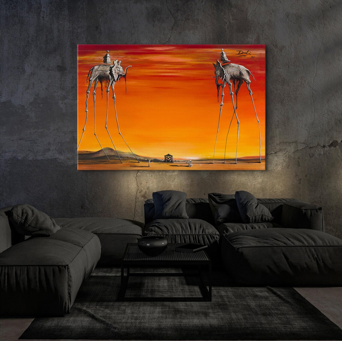 Salvador Dali The Elephants Stilt-Legged Sunset Surreal Poster - Image 2