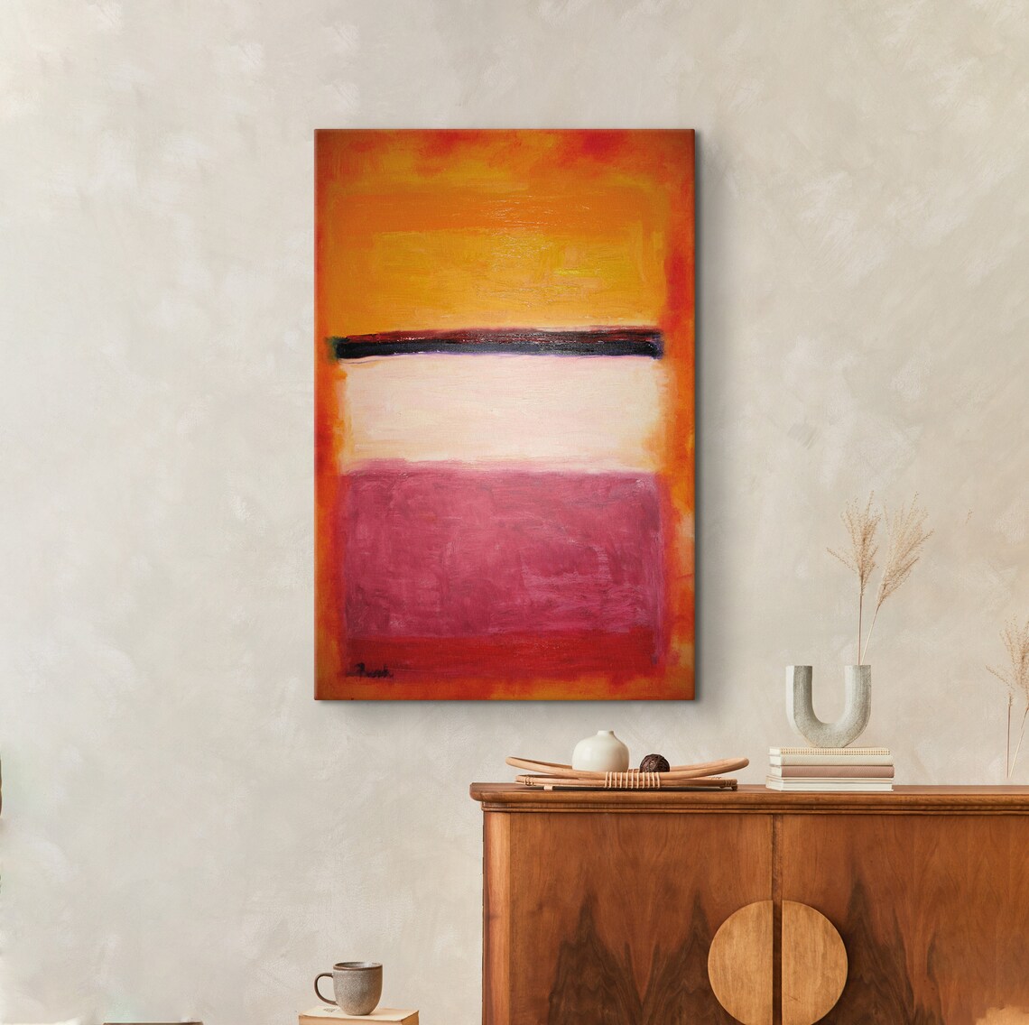 Mark Rothko Pink and Orange Expressionism Art Print - Image 4