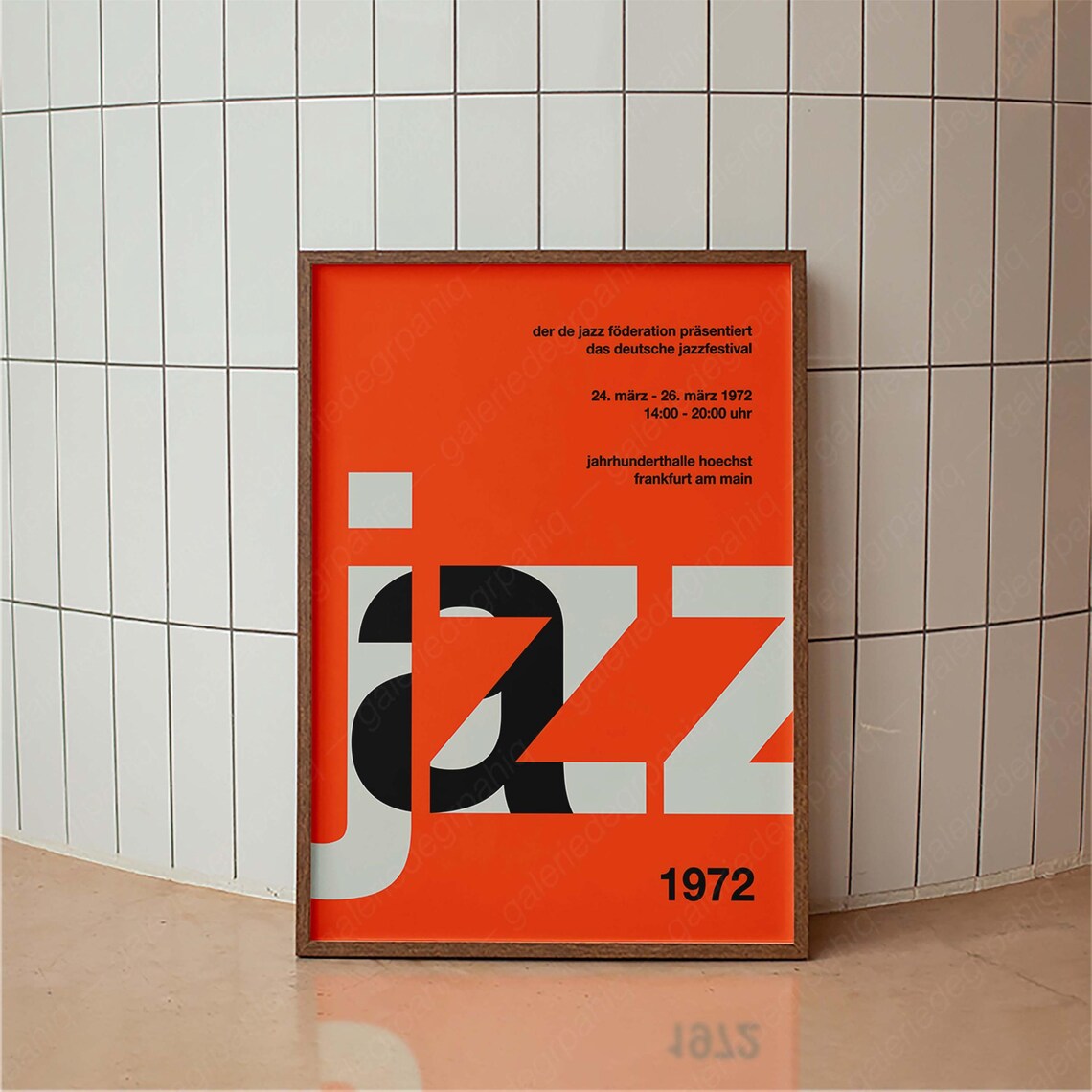 Retro German Jazz Festival Poster, Vintage Concert Print