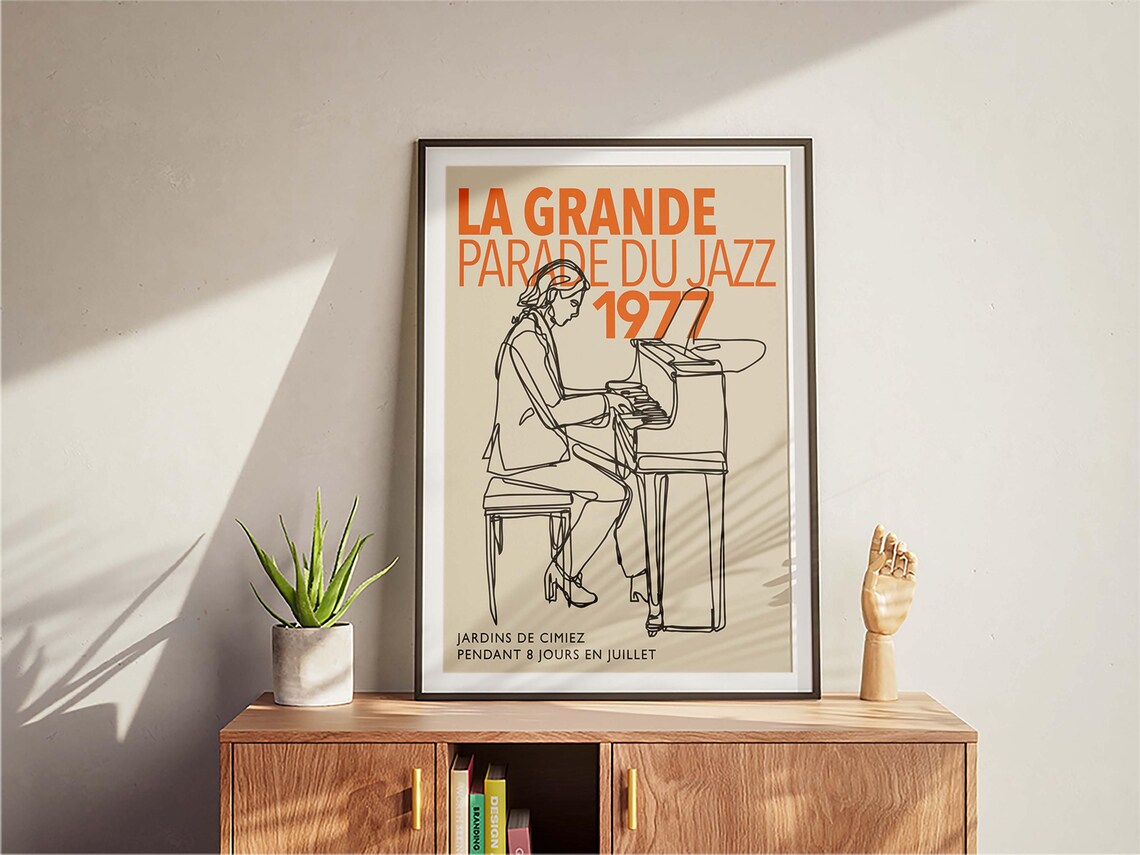 Retro French Jazz Festival Poster, Vintage Typography - Image 3