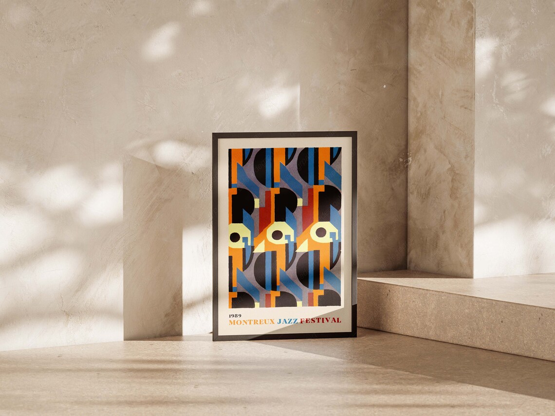 Montreux Jazz Festival Vintage Swiss Typography Art Print - Image 4