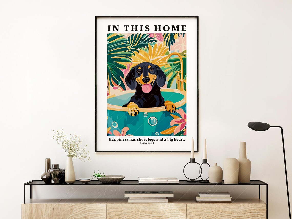 Dachshund Art Print, Funny Dog Lovers Gift - Image 3