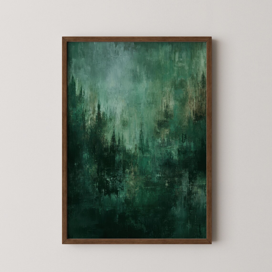 Dark Green Abstract Vintage Texture Art Print