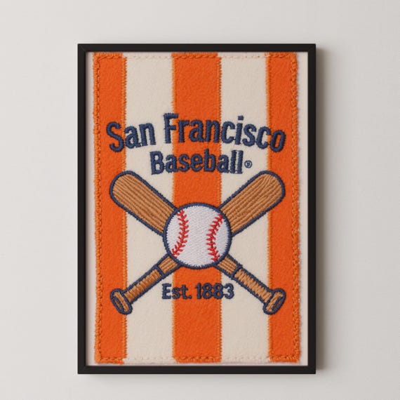 San Francisco Baseball Wall Art Print Retro Sports Decor