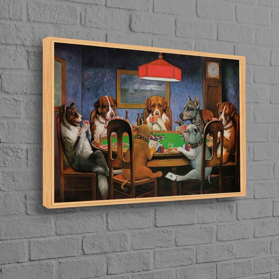 Dogs Playing Poker Art Print, Modern Gaming Room