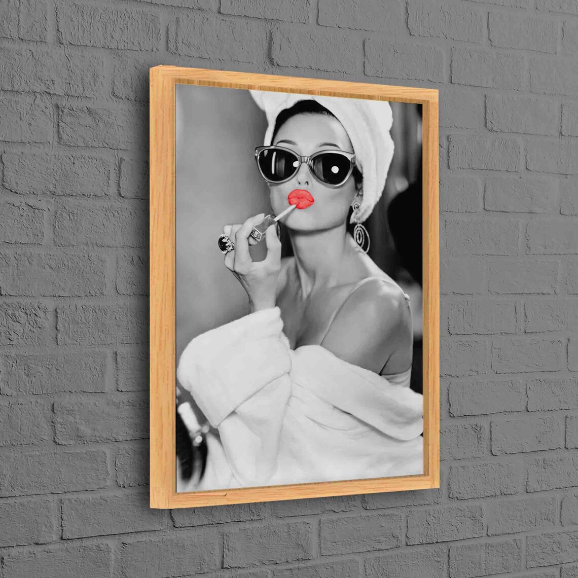 Audrey Lip Art Print, Contemporary Fashion Portrait