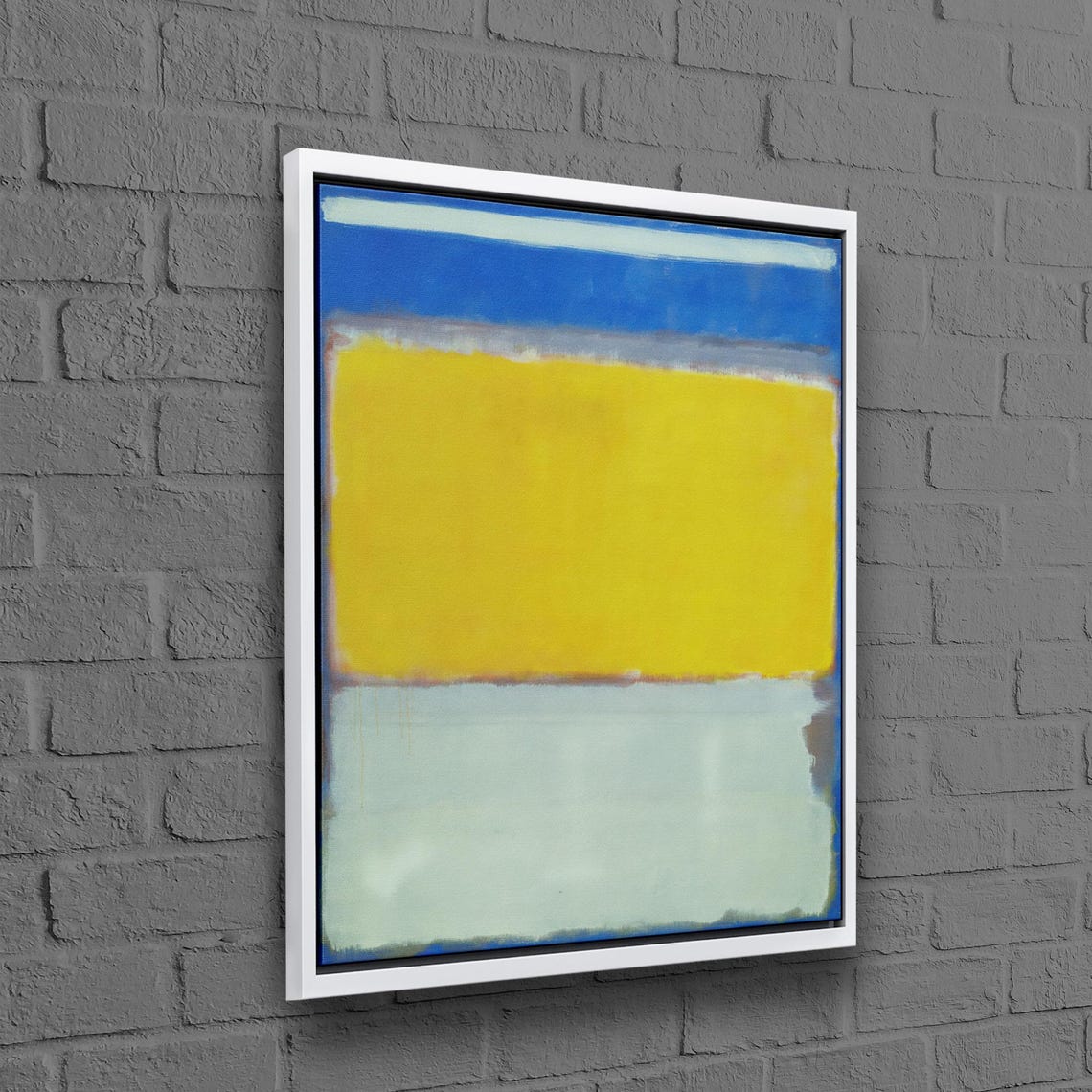 Blue Yellow White Color Field Abstract Modernist Blocks Art Poster