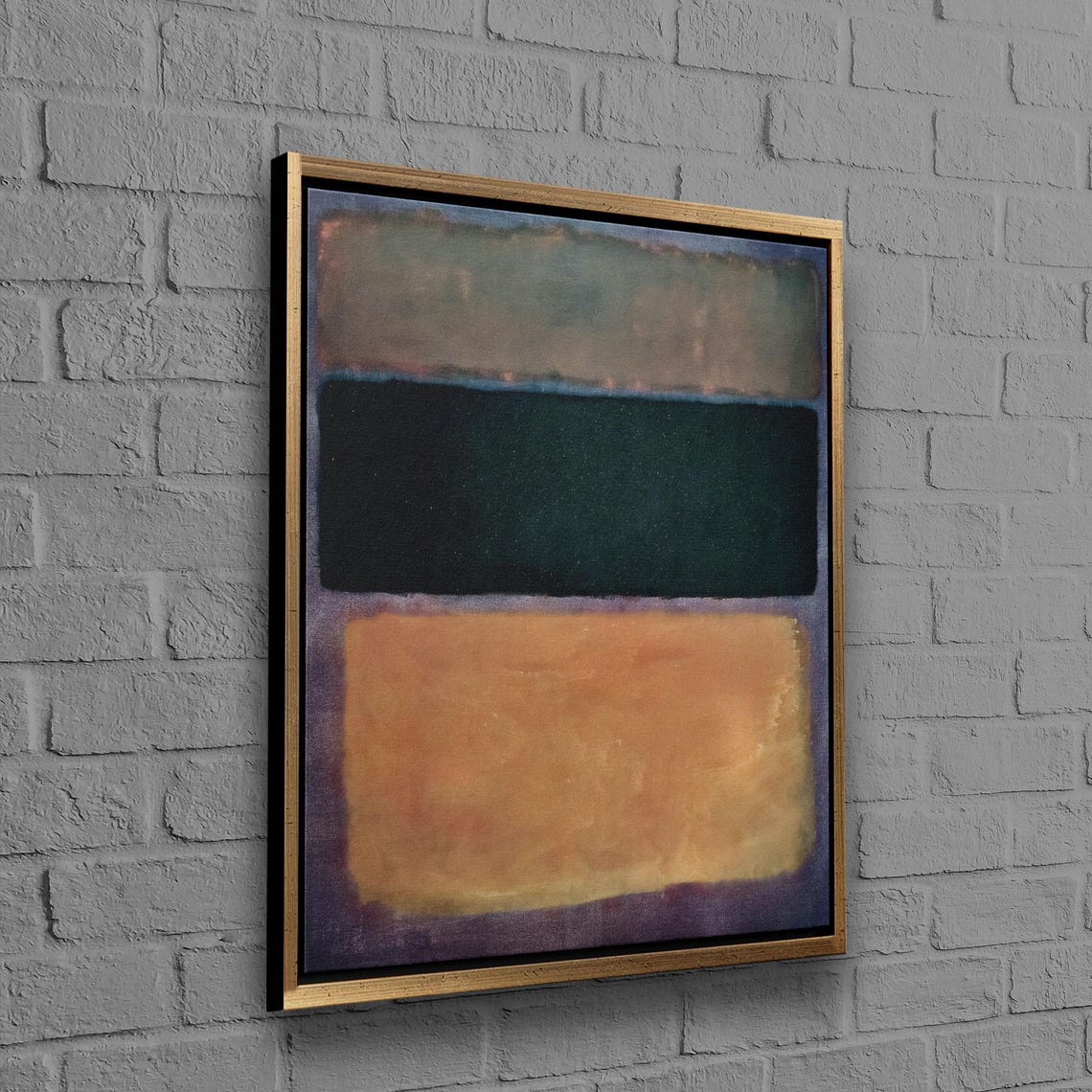 Color Block Gray Black Gold Abstract Modern Art Painting Poster