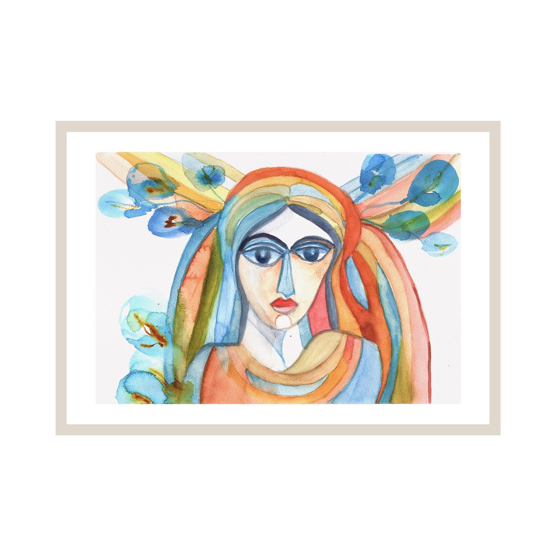 Vibrant Vision Watercolor Print Colorful Cascade Abstract Wall Art