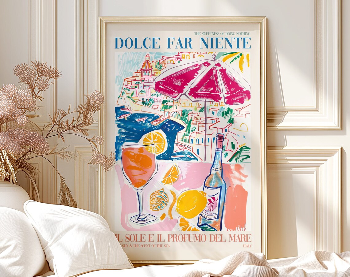 Dolce Far Niente Italian Summer Spritz Cocktail Beach Poster