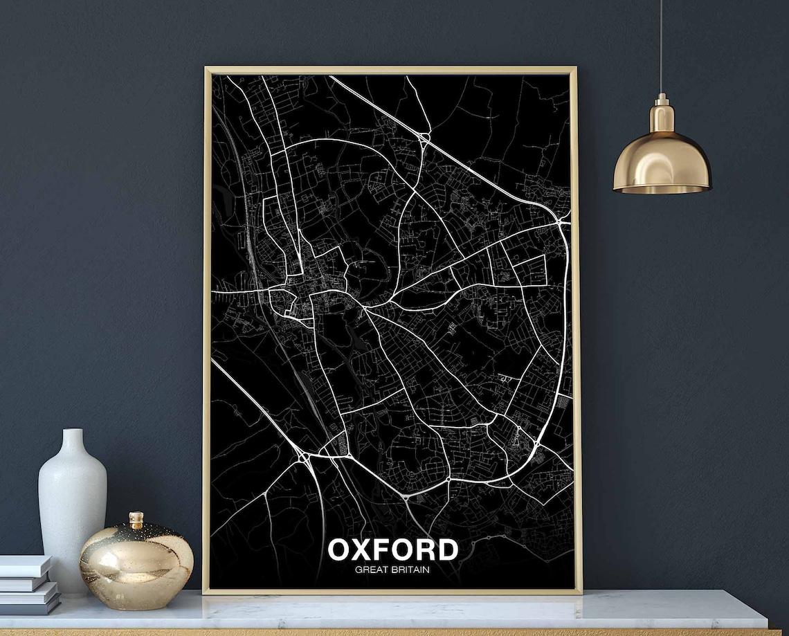 Oxford Great Britain UK Map Poster, City Print