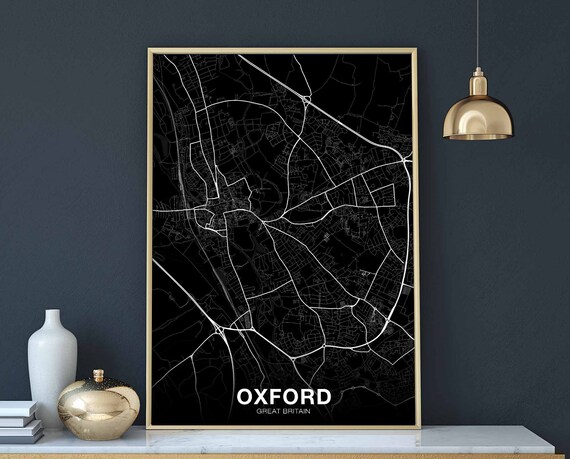Oxford Great Britain UK Map Poster, City Print