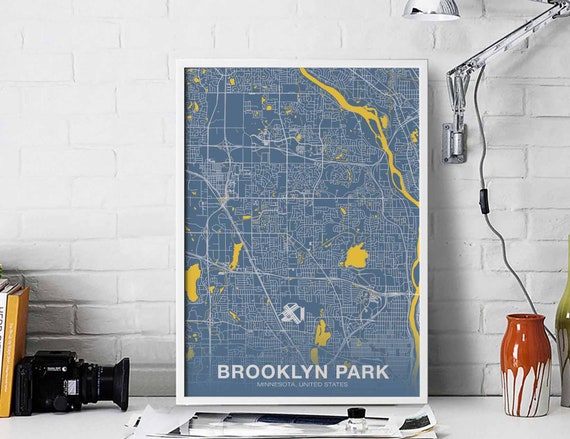 Brooklyn Park Minnesota Mn Usa Poster Color Hometown City Print Modern Home Decor Office Decoration Wall Art Dorm Bedroom Gift