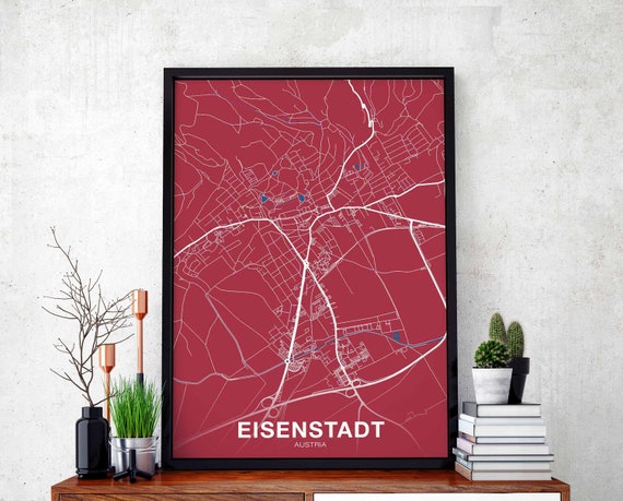 Eisenstadt Austria Poster Color Hometown City Print Modern Home Decor Office Decoration Wall Art Dorm Bedroom Gift