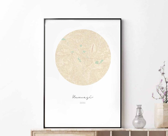 Kumasi Ghana Map Poster Wall Decor Design Modern Minimal Nordic Travel Bedroom Home Art Vintage Retro Dorm Nursery Housewarming