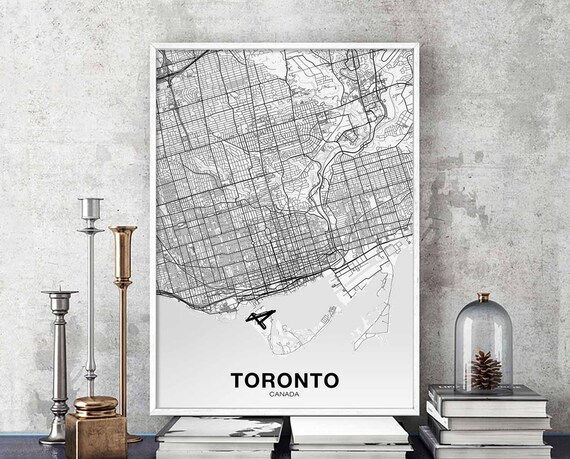 Toronto Canada Map Poster Hometown City Print Modern Home Decor Office Decoration Wall Art Dorm Bedroom Gift