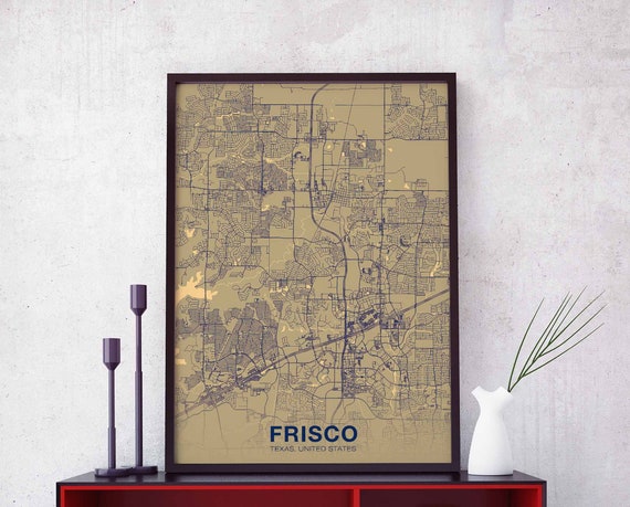 Frisco Texas Tx Usa Poster Color Hometown City Print Modern Home Decor Office Decoration Wall Art Dorm Bedroom Gift