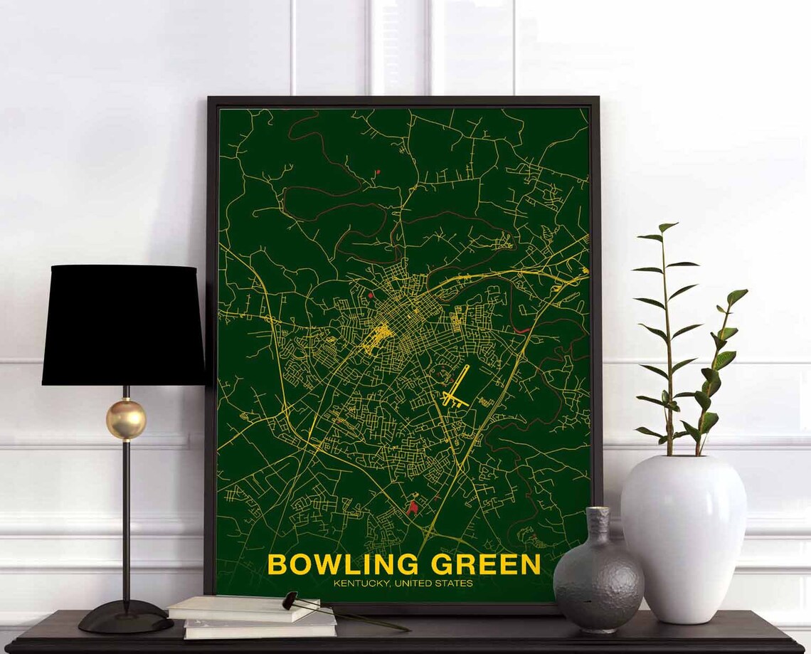 Bowling Green Kentucky Poster, Modern City Print