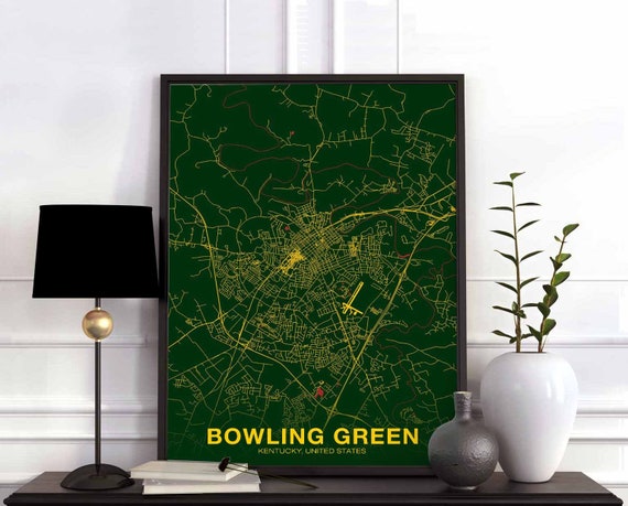 Bowling Green Kentucky Poster, Modern City Print