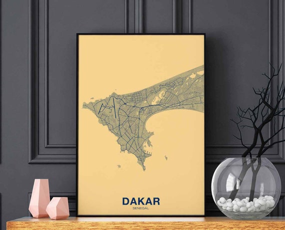 Dakar Senagal Poster Color Hometown City Print Modern Home Decor Office Decoration Wall Art Dorm Bedroom Gift