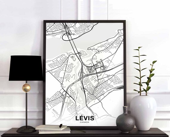 Levis Canada Map Poster Hometown City Print Modern Home Decor Office Decoration Wall Art Dorm Bedroom Gift