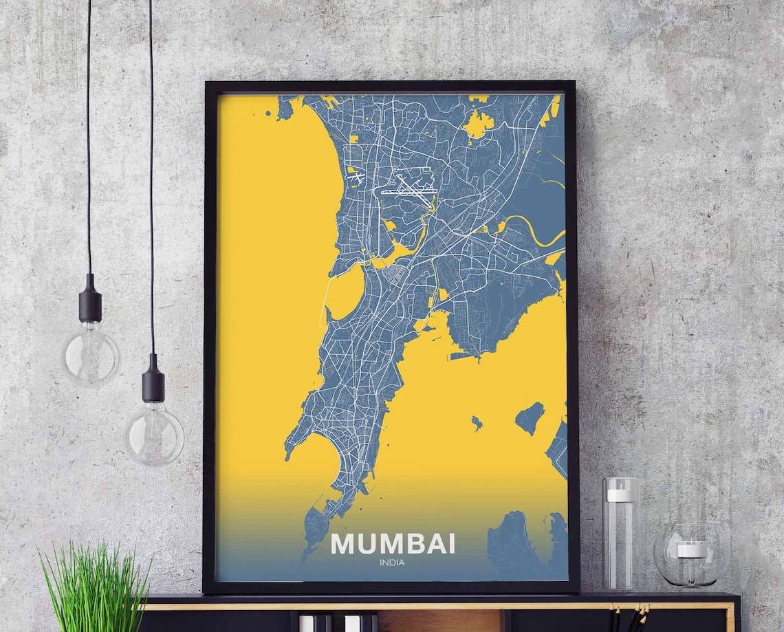 Mumbai India Poster Print, Modern Home Decor