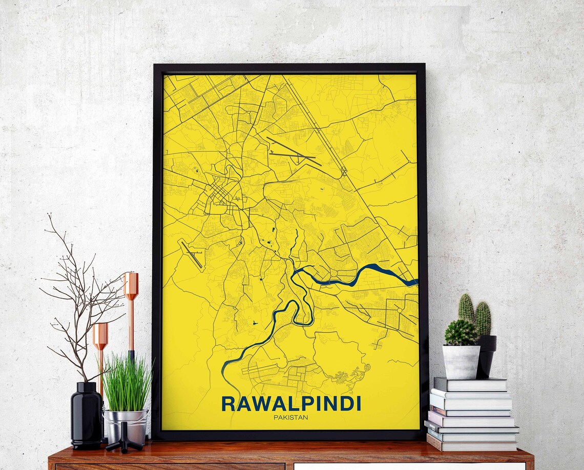 Rawalpindi Pakistan Poster, Modern Home Decor