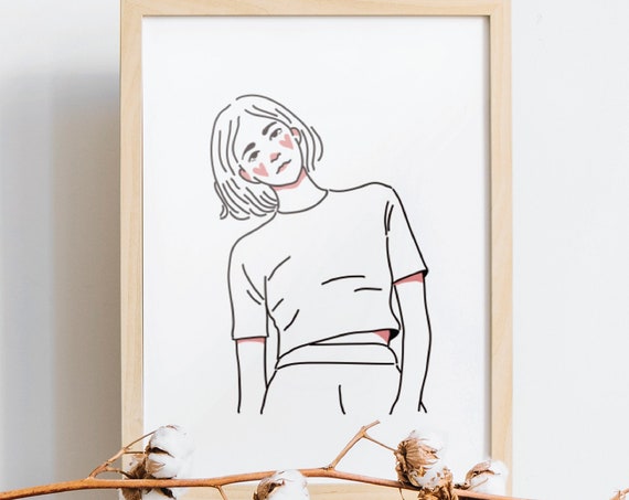 Custom Portrait Illustrations Minimal Portrait Line Drawing Drawing Painting Line Art Illustration Line Art Portrait