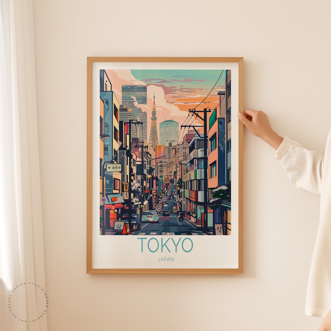 Tokyo Japan City Street With Tokyo Tower At Dusk In Summer Poster - Image 2