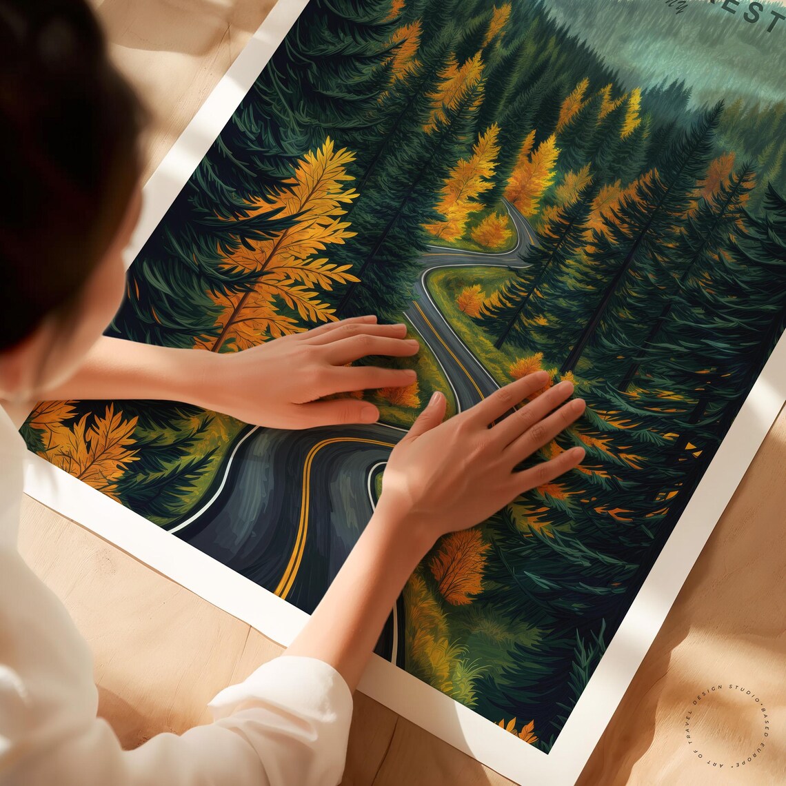 Black Forest Germany Winding Road Autumn Pines Mountain View Poster - Image 3