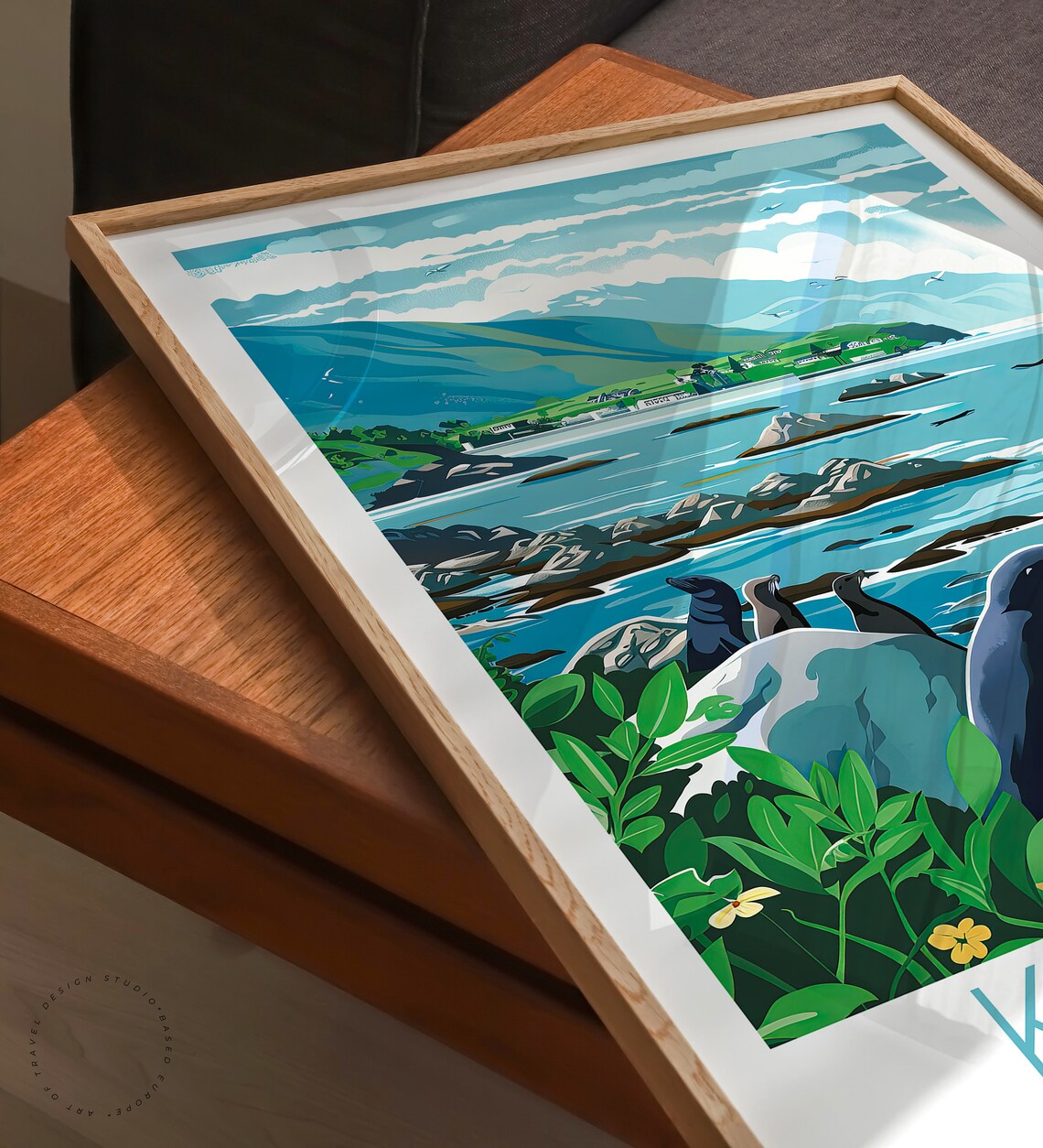 Kaikoura New Zealand Fur Seals Rocky Coast Wildlife Scene Poster - Image 3
