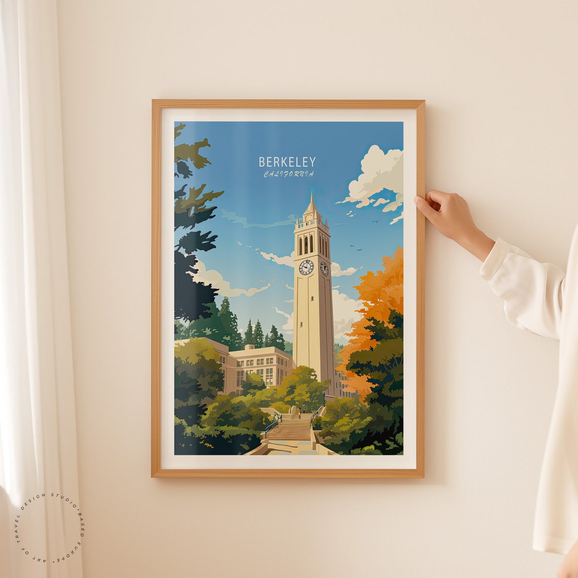 Berkeley California Sather Tower Clock Tower on the UC Campus Poster - Image 2