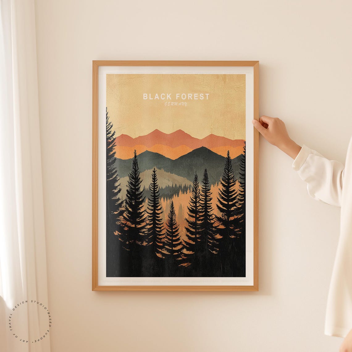 Black Forest Germany Mountain Sunset Pine Forest Silhouette Poster - Image 5