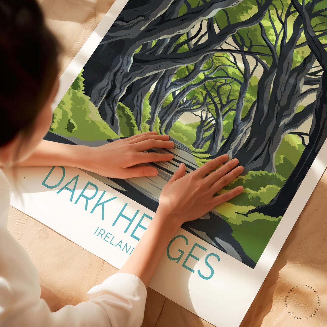 Dark Hedges Ireland Twisted Beech Tunnel Road Moody Forest Poster - Image 3