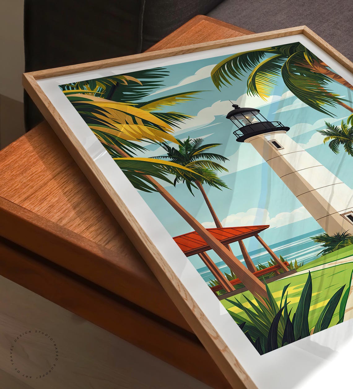 Rincon Puerto Rico Lighthouse Palm Beach Tropical Coast Travel Poster - Image 6