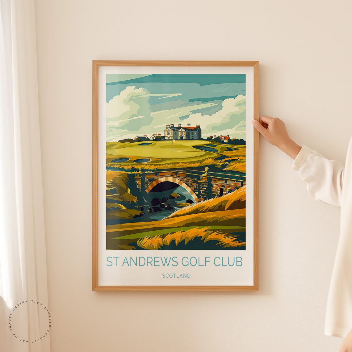 St Andrews Golf Club Swilcan Stone Bridge Scotland Golf Poster - Image 2